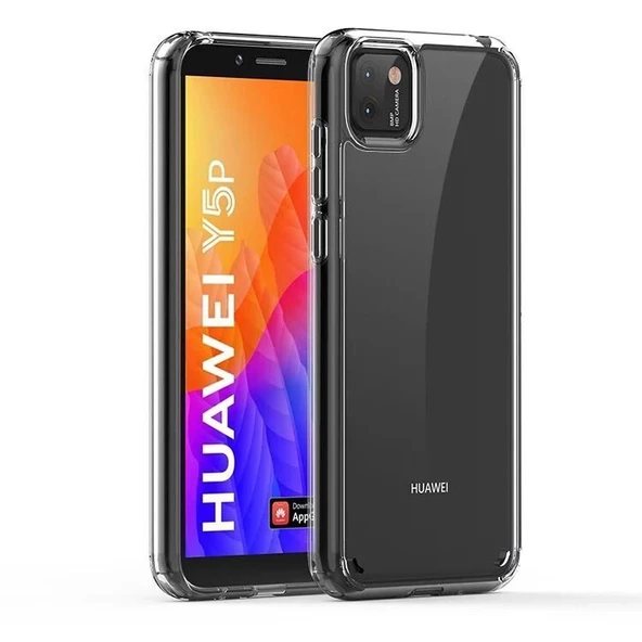 Smcase Huawei Y5P Kılıf Gard Darbe Korumalı Silikon  Nano Ekran Koruyucu