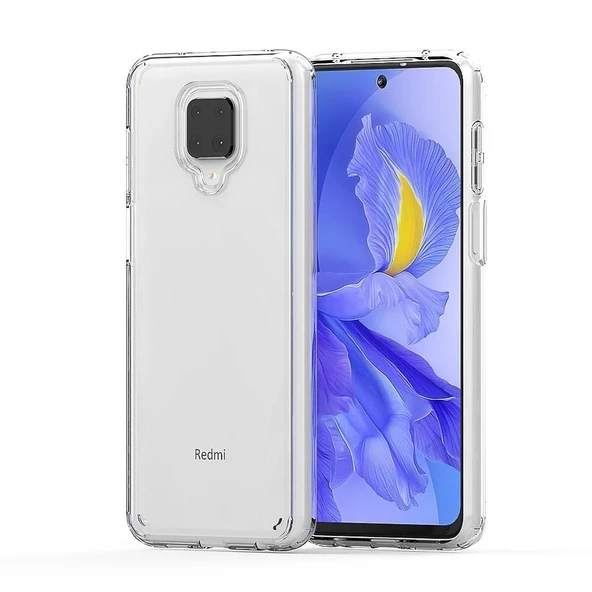 Smcase Xiaomi Redmi Note 9S Kılıf Gard Darbe Korumalı Silikon  Nano Ekran Koruyucu