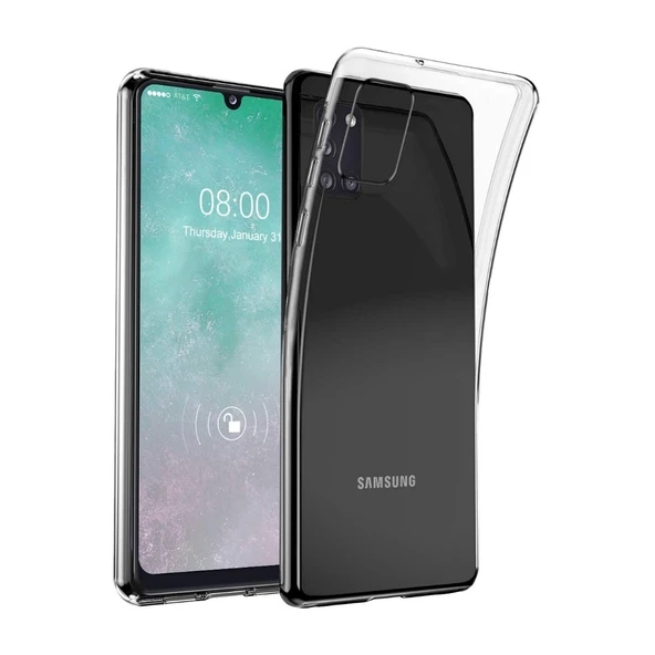 Smcase Samsung Galaxy A31 Kılıf Lüks Silikon  Nano Ekran Koruyucu