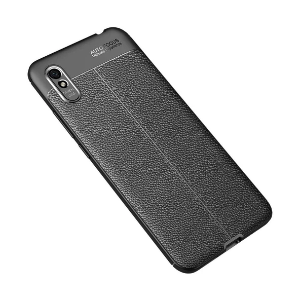 Smcase Xiaomi Redmi 9A Kılıf Deri Dokulu Silikon - 6