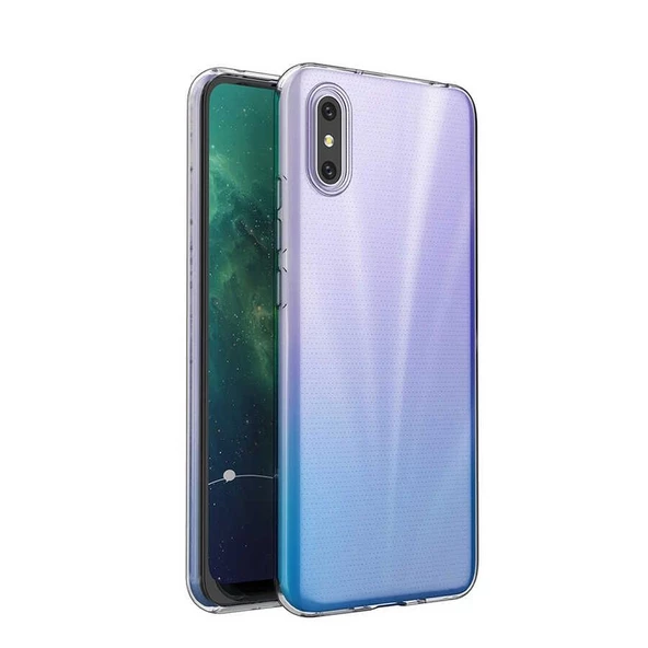 Smcase Xiaomi Redmi 9A Kılıf Lüks Silikon  Nano Ekran Koruyucu