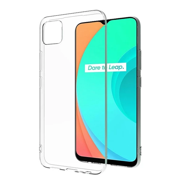 Smcase Realme C11 Kılıf Lüks Silikon  Nano Ekran Koruyucu