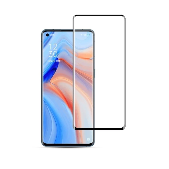 Smcase Oppo Reno4 Kılıf Deri Dokulu Silikon  Tam Kapatan Ekran Koruyucu - Resim 4