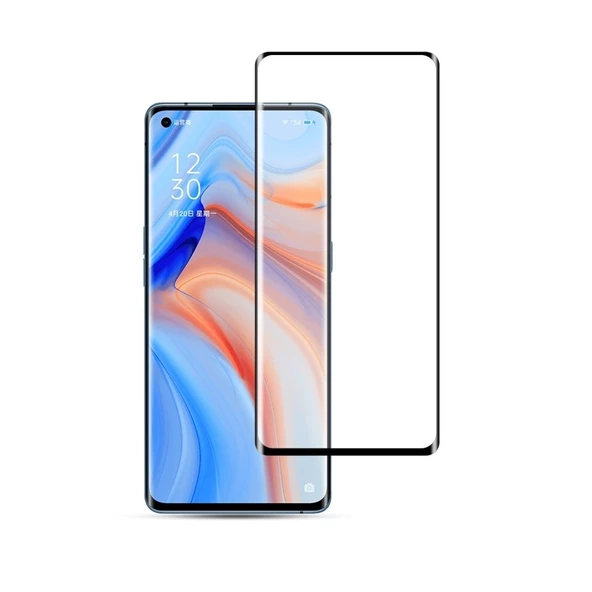 Smcase Oppo Reno4 Kılıf Deri Dokulu Silikon  Tam Kapatan Ekran Koruyucu - Resim 2