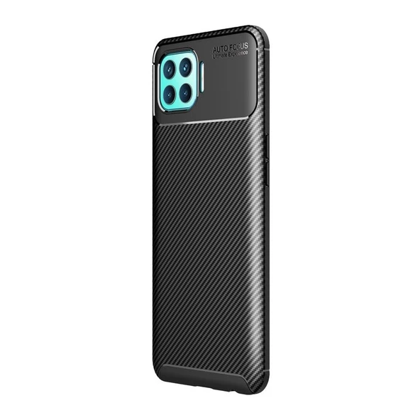 Smcase Oppo Reno4 Lite Kılıf Negro Karbon Silikon