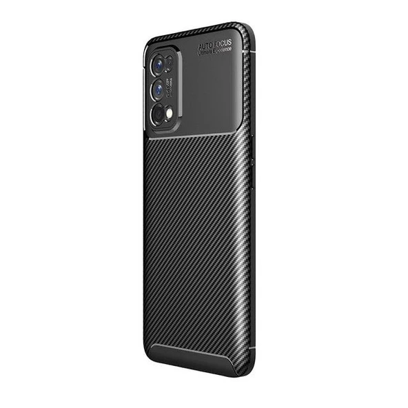 Smcase Realme 7 Pro Kılıf Negro Karbon Dokulu Silikon