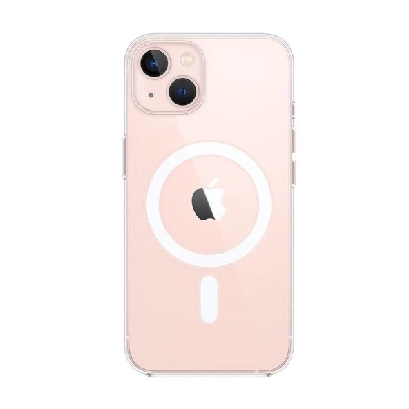 Smcase iPhone 13 Kılıf Manyetik Kristal Wiriless Destekli Sert Kapak Silikon  Wiriless Şarj Aleti