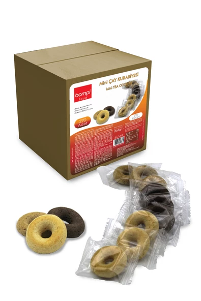Bompi Karışık Mini Çay kurabiyesi 1300 gr - (270 adet) Tek Paketli