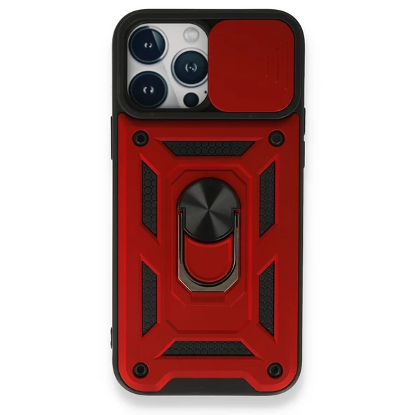 Smcase iPhone 13 Pro Max Kılıf Kamera Korumalı Yüzüklü Tank Pars Silikon