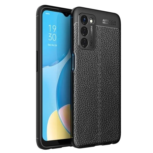 Smcase Oppo A55 5G Kılıf Kamera Korumalı Deri Dokulu Silikon