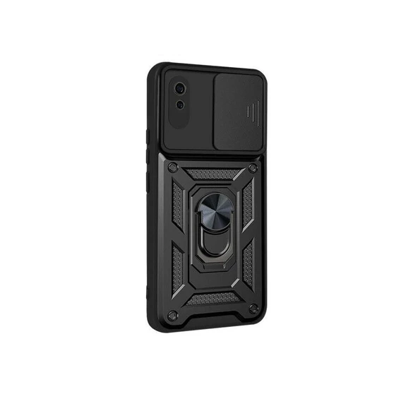Smcase Xiaomi Redmi 9A Kılıf Kamera Korumalı Yüzüklü Tank Pars Silikon - 3