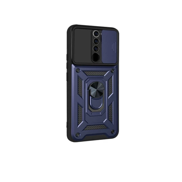 Smcase Xiaomi Redmi 9 Kılıf Kamera Korumalı Yüzüklü Tank Pars Silikon - 5