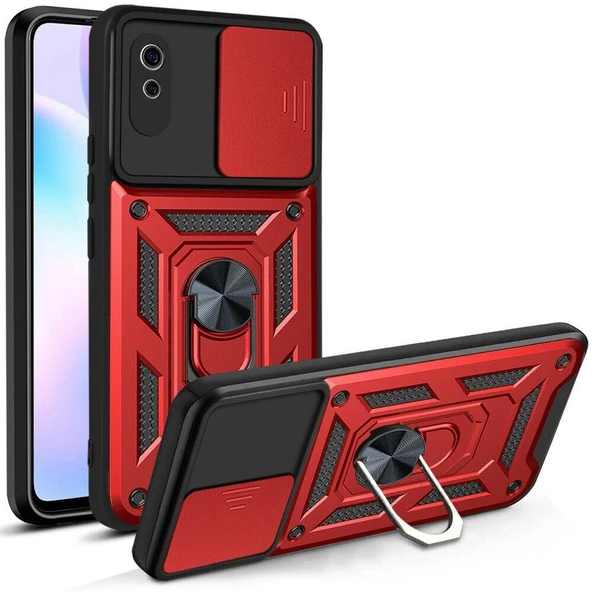 Smcase Xiaomi Redmi 9A Kılıf Kamera Korumalı Yüzüklü Tank Pars Silikon - 2