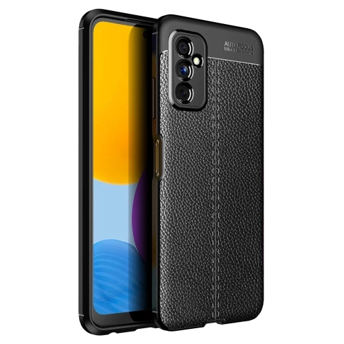 Smcase Samsung Galaxy M52 5G Kılıf Kamera Korumalı Deri Dokulu Silikon  Tam Kapatan Ekran Koruyucu