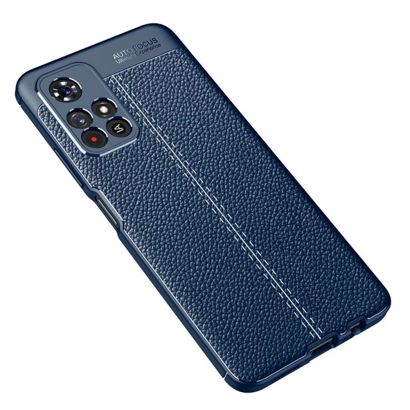 Smcase Xiaomi Poco M4 Pro 5G Kılıf Kamera Korumalı Deri Dokulu Silikon - Resim 2