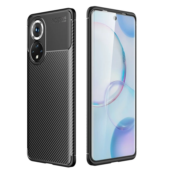 Smcase Huawei Nova 9 Kılıf Negro Karbon Silikon