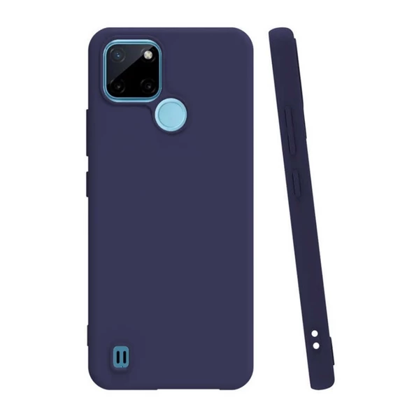 Smcase Realme C21y Kılıf Biye Mat Silikon  Nano Ekran Koruyucu