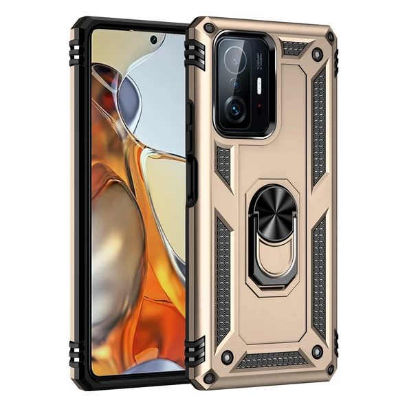Smcase Xiaomi 11T Kılıf Vega Yüzüklü Tank Silikon - 4