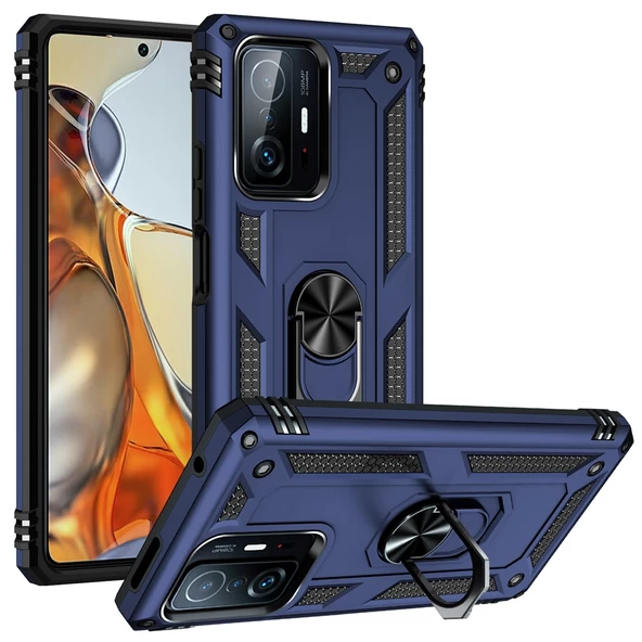 Smcase Xiaomi 11T Kılıf Vega Yüzüklü Tank Silikon - 8