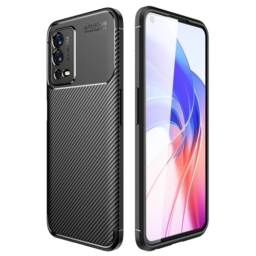 Smcase Oppo A55 Kılıf Kamera Korumalı Negro Karbon Silikon