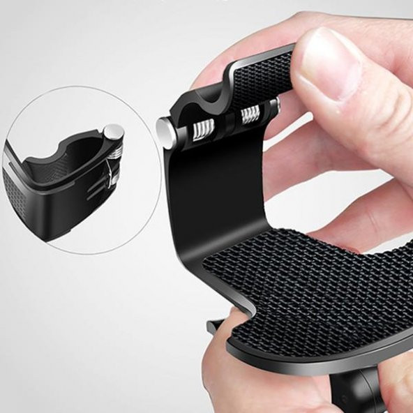 Coofbe Direksiyon Önü Torpido Üzeri Araç Telefon Tutucu Güneşlik Dikiz Aynası Araç Tutucu 360 Dönerli - 4