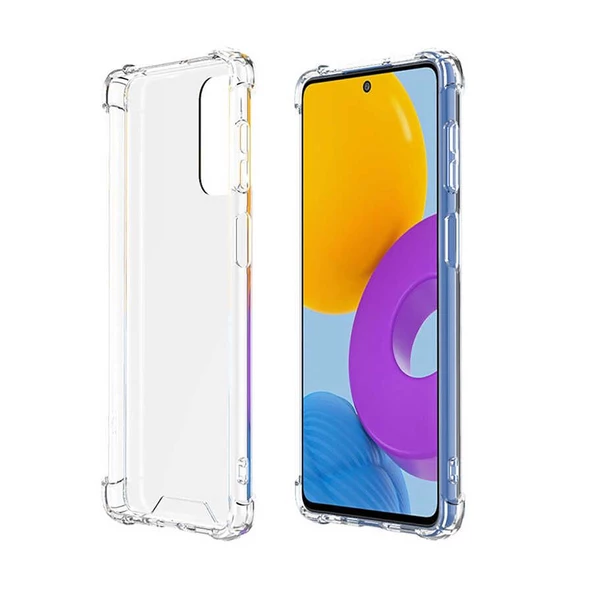 Smcase Samsung Galaxy M52 5G Kılıf Darbe Korumalı Silikon  Nano Ekran Koruyucu  3D Kamera Camı