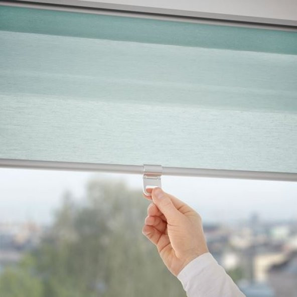 Stor Perde, Yeşil 140x195 Cm MeridyenDukkan Su Yeşili Renk Işık Geçirir Stor Perde - 4