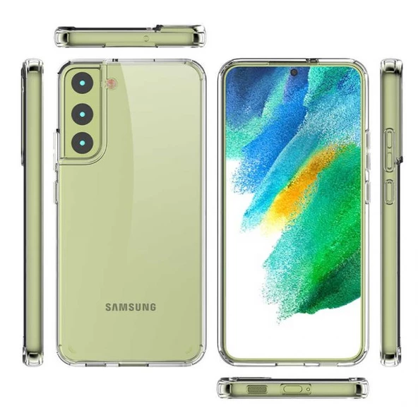 Smcase Samsung Galaxy S22 Plus 5G Kılıf Coss Hybrid Kristal Silikon  Tam Kapatan Ekran Koruyucu - Resim 3
