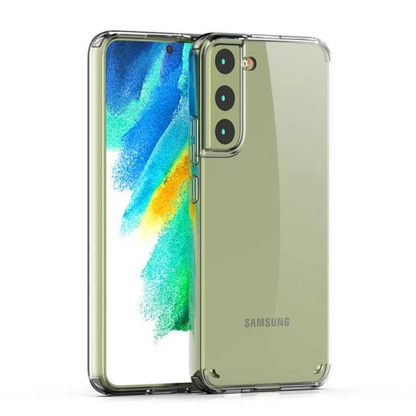 Smcase Samsung Galaxy S22 Plus 5G Kılıf Coss Hybrid Kristal Silikon  Tam Kapatan Ekran Koruyucu