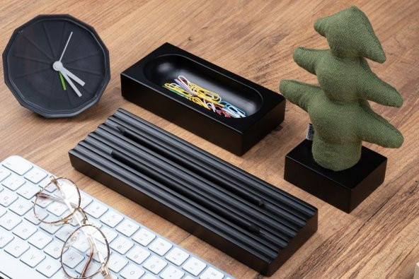 Kayigo Woody Siyah Üçlü Ofis Seti -Yeşil Çam - 2