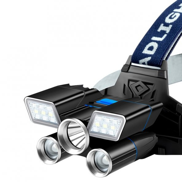 POWERMASTER MX-501 5 POWER LEDLİ SU GEÇİRMEZ 18650 PİLLİ ŞARJ EDİLEBİLİR KAFA FENERİ (PİL DAHİL DEĞİLDİR)