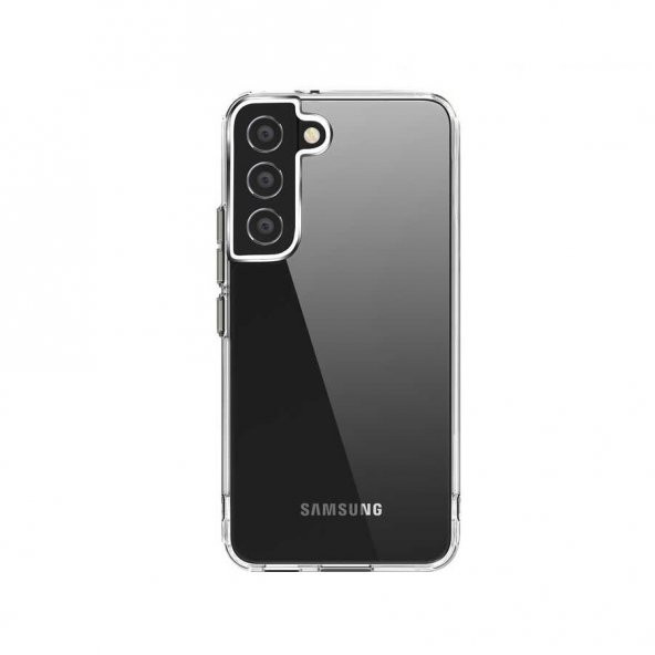 Smcase Samsung Galaxy S22 Plus 5G Kılıf Forst Hybrid Kristal Silikon  Nano Ekran Koruyucu  3D Kamera Camı