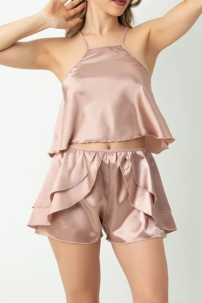 DoReMi Fırfırlı Saten Şortlu Takım - Resim 6
