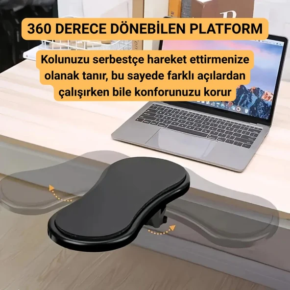 Coofbe Masa Koltuk İçin Kol Dayama Pedi Ayarlanabilir Dönebilen Bilgisayar Kol Dayanağı Kol Dayama Pedi - 7