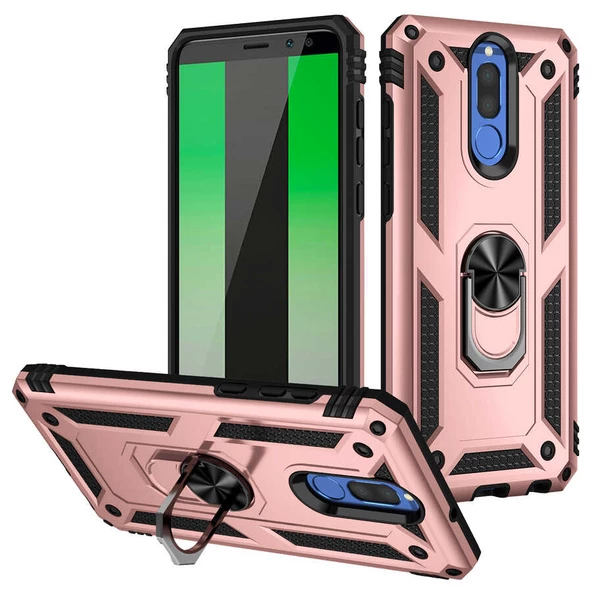 Smcase Huawei Mate 10 Lite Kılıf Vega Yüzüklü Tank Kapak - 6