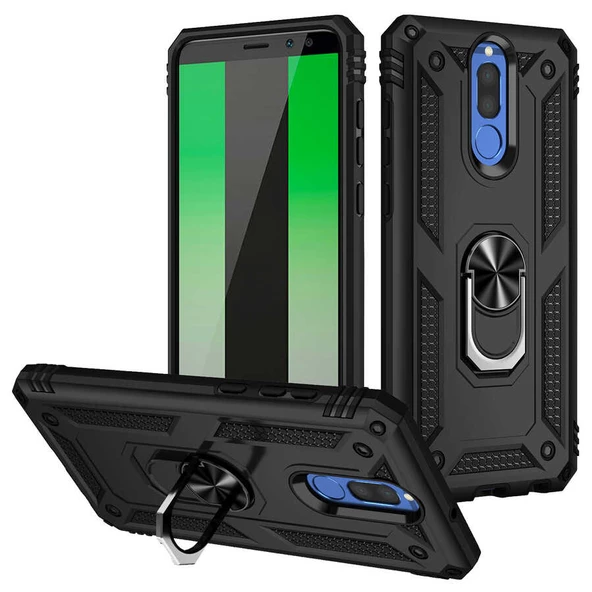 Smcase Huawei Mate 10 Lite Kılıf Vega Yüzüklü Tank Kapak - 3