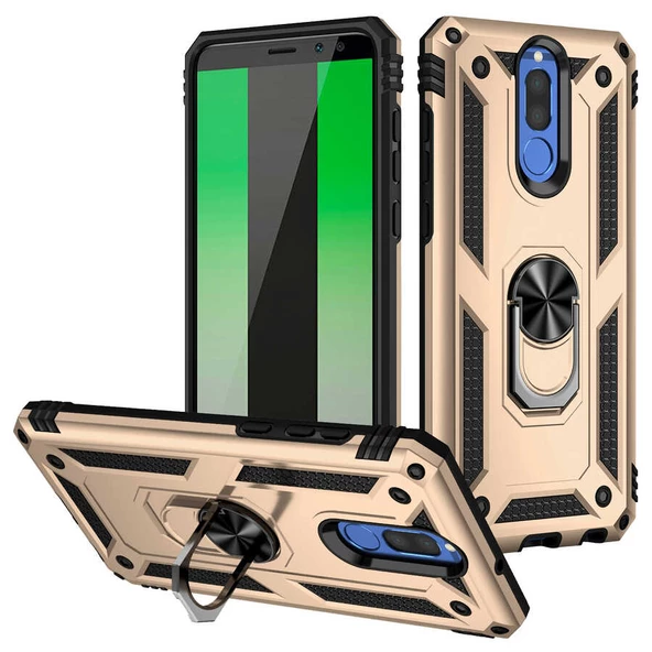 Smcase Huawei Mate 10 Lite Kılıf Vega Yüzüklü Tank Kapak