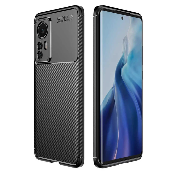 Smcase Xiaomi 12 Pro Kılıf Kamera Korumalı Negro Silikon