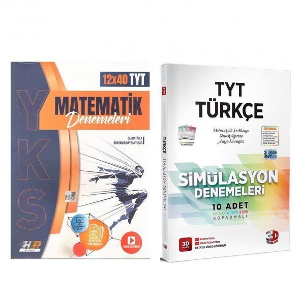 3D TYT Türkçe ve Hız Renk Matematik Deneme Seti 2 Kitap