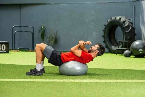 Slazenger Gymball 55cm Gri (Pompa Dahil) Pilates Topu - 8