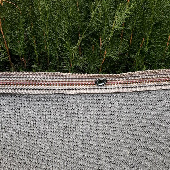 95 GÖLGELİK FİLE 5x9 METRE ÇİT FİLESİ GÖLGE KORUMA GRİ 95LİK BAHÇE ÇİTİ HALKALI KUŞAKLI JÜT GÖLGELİK
