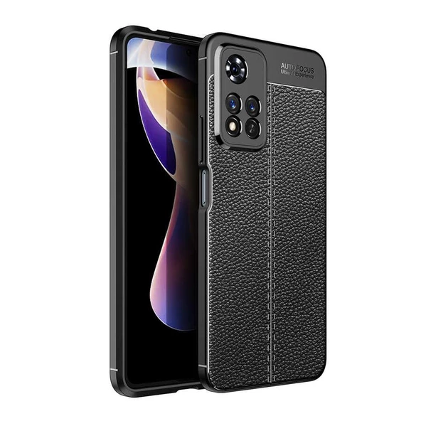 Smcase Xiaomi Redmi Note 11 Pro Plus Kılıf Kamera Korumalı Deri Dokulu Silikon