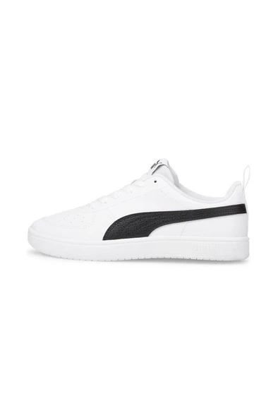 Puma Rickie Jr 384311 03 Unisex Sneaker Ayakkabı Beyaz-Siyah 36-39 - Resim 3