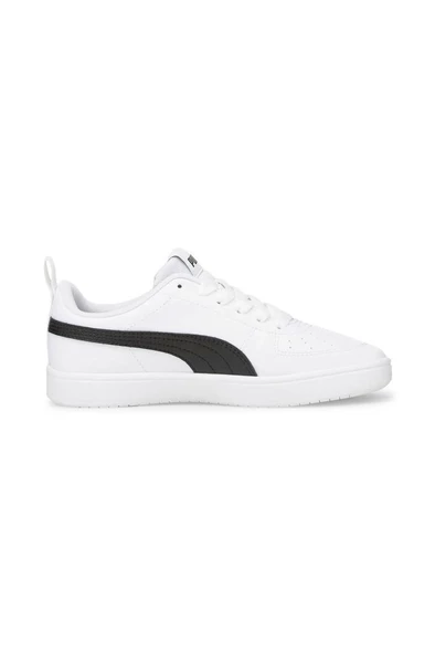 Puma Rickie Jr 384311 03 Unisex Sneaker Ayakkabı Beyaz-Siyah 36-39 - Resim 4