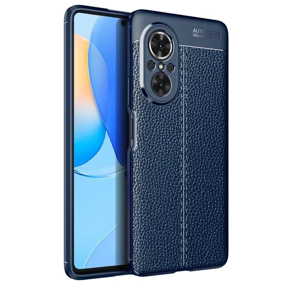 Smcase Huawei Nova 9 SE Kılıf Kamera Korumalı Deri Dokulu Niss Silikon - Resim 4