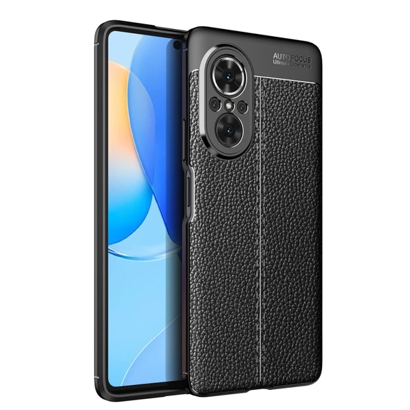 Smcase Huawei Nova 9 SE Kılıf Kamera Korumalı Deri Dokulu Niss Silikon