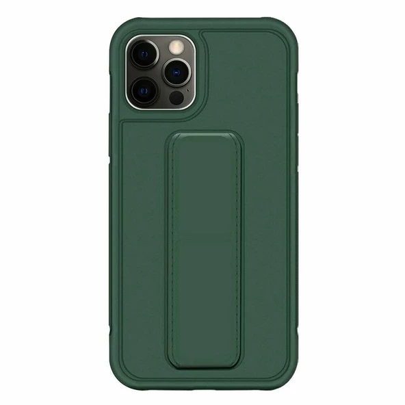 Smcase iPhone 11 Pro Max Kılıf Mıknatıslı El Standlı Silikon - 11