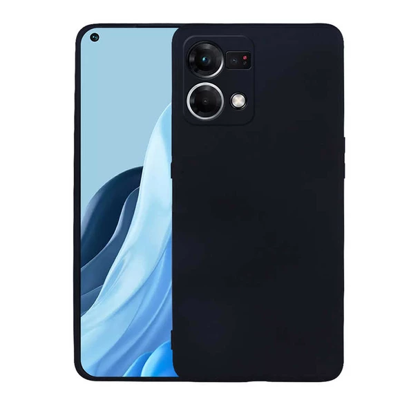 Smcase Oppo Reno 7 4G Kılıf Kamera Korumalı Premier Silikon  Tam Kapatan Ekran Koruyucu