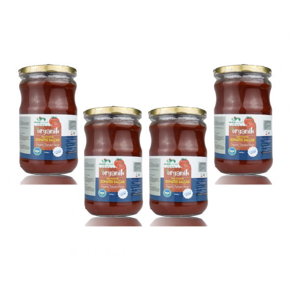 Ekoloji Market Organik Domates Salçası 650 gr - 4 Adet (Duble Konsantre) Organik Salça