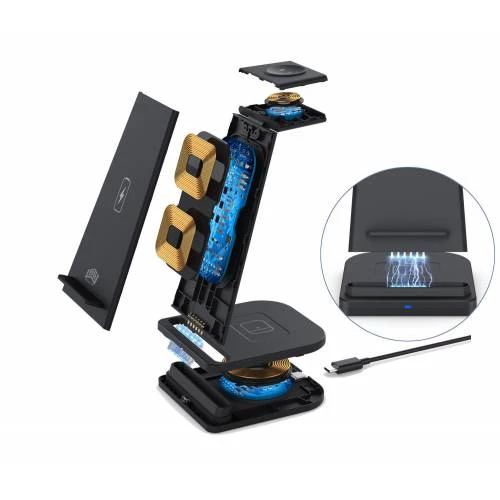 Polham 15W Kablosuz Şarj Cihazı Apple iWatch AirPods Şarj Standı Huawei Xiaomi Samsung İphone Şarj - Resim 3